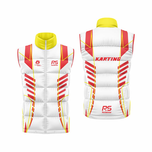 karting teamwaer puffy vest custom