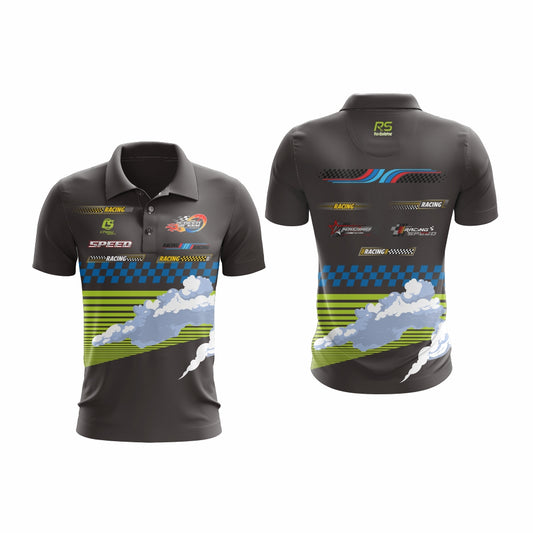 sublimation karting teamwear polo shirts custom